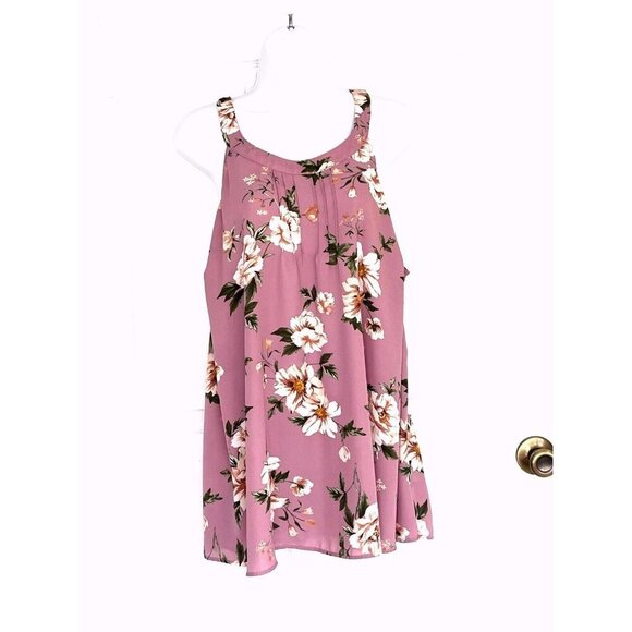 Torrid 2 Floral Georgette Pleated Goddess Neck Tank Light Purple Fairy Bloomcore - Picture 1 of 7